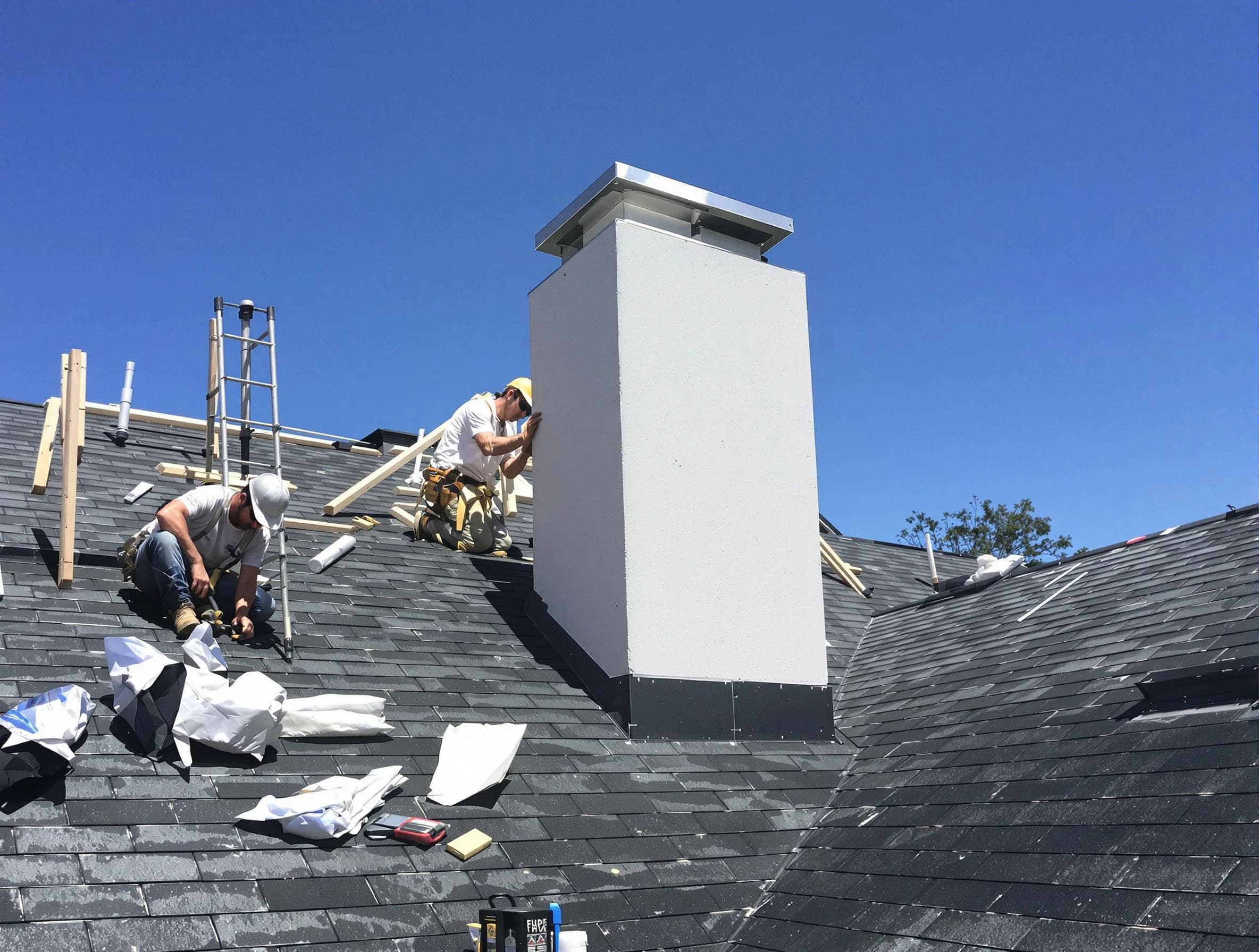 Lone Tree Chimney Sweep crew installing a new chimney in Lone Tree, CO