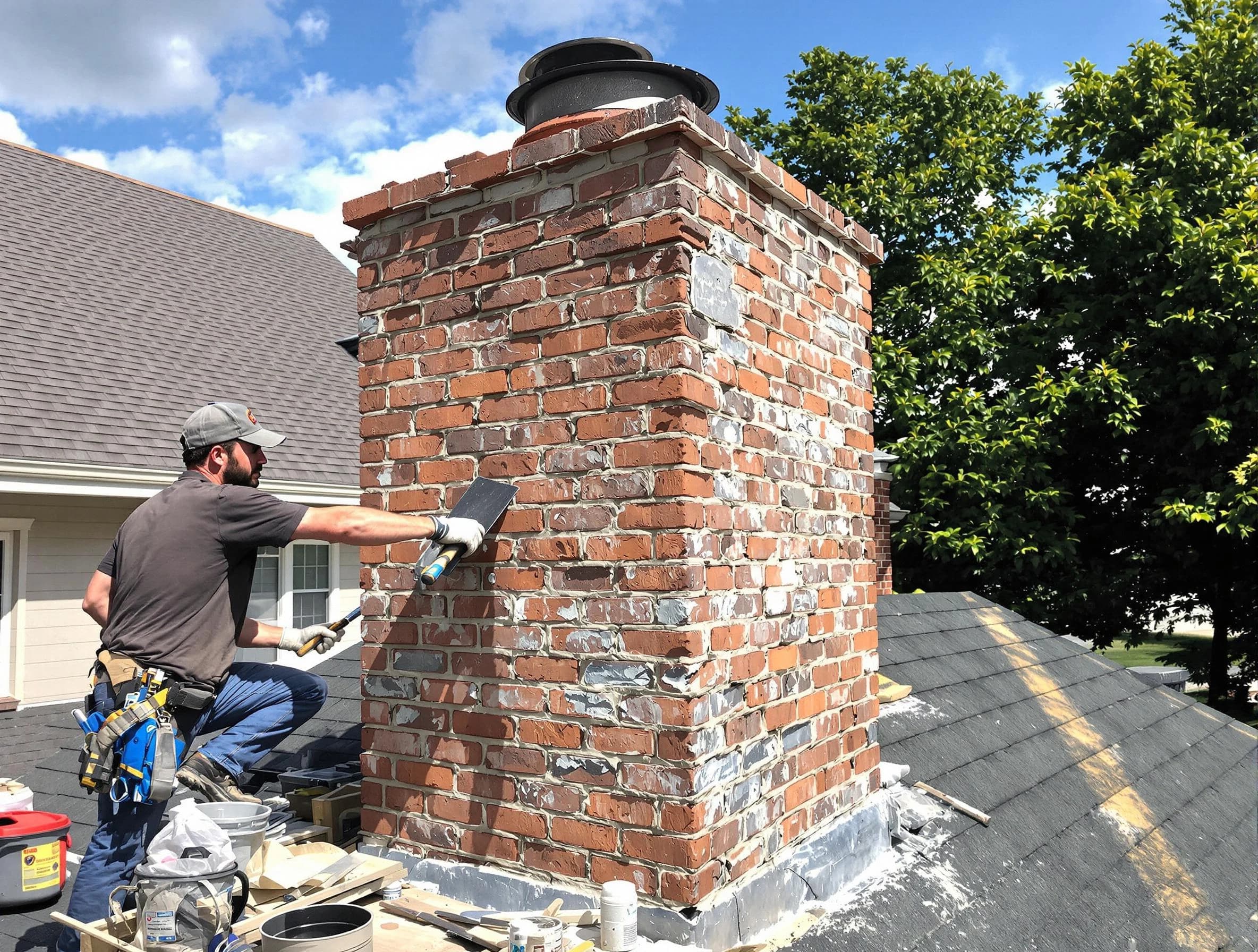 Completed chimney rebuild by Lone Tree Chimney Sweep in Lone Tree, CO