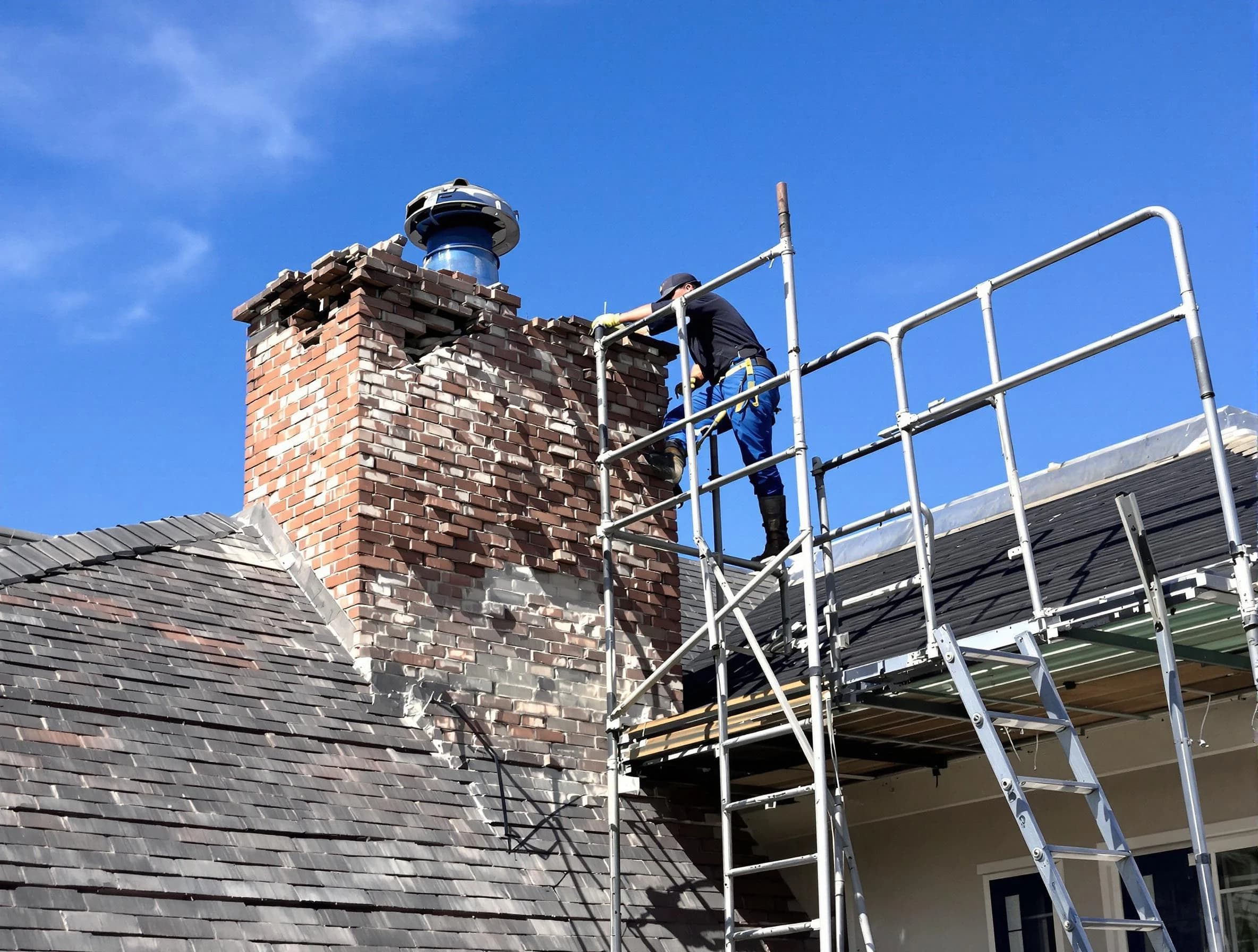 Rebuilding a chimney structure by Lone Tree Chimney Sweep in Lone Tree, CO