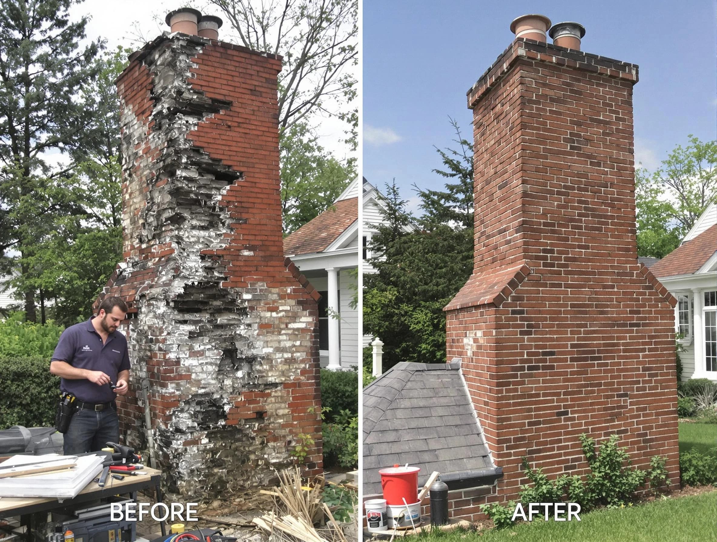 Lone Tree Chimney Sweep performing a full chimney restoration in Lone Tree, CO