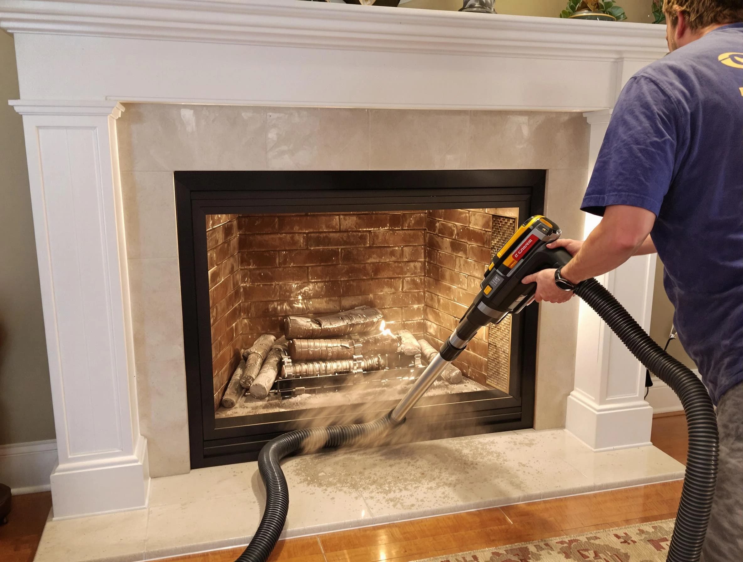Fireplace cleaning performed by Lone Tree Chimney Sweep in Lone Tree, CO