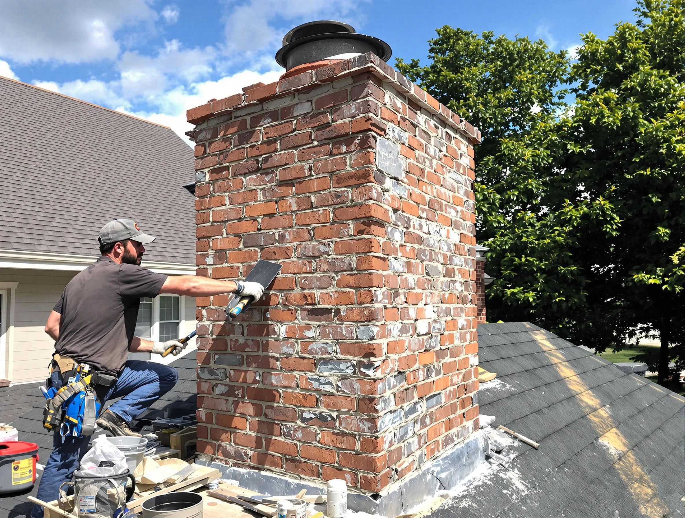 Completed chimney rebuild by Lone Tree Chimney Sweep in Lone Tree, CO