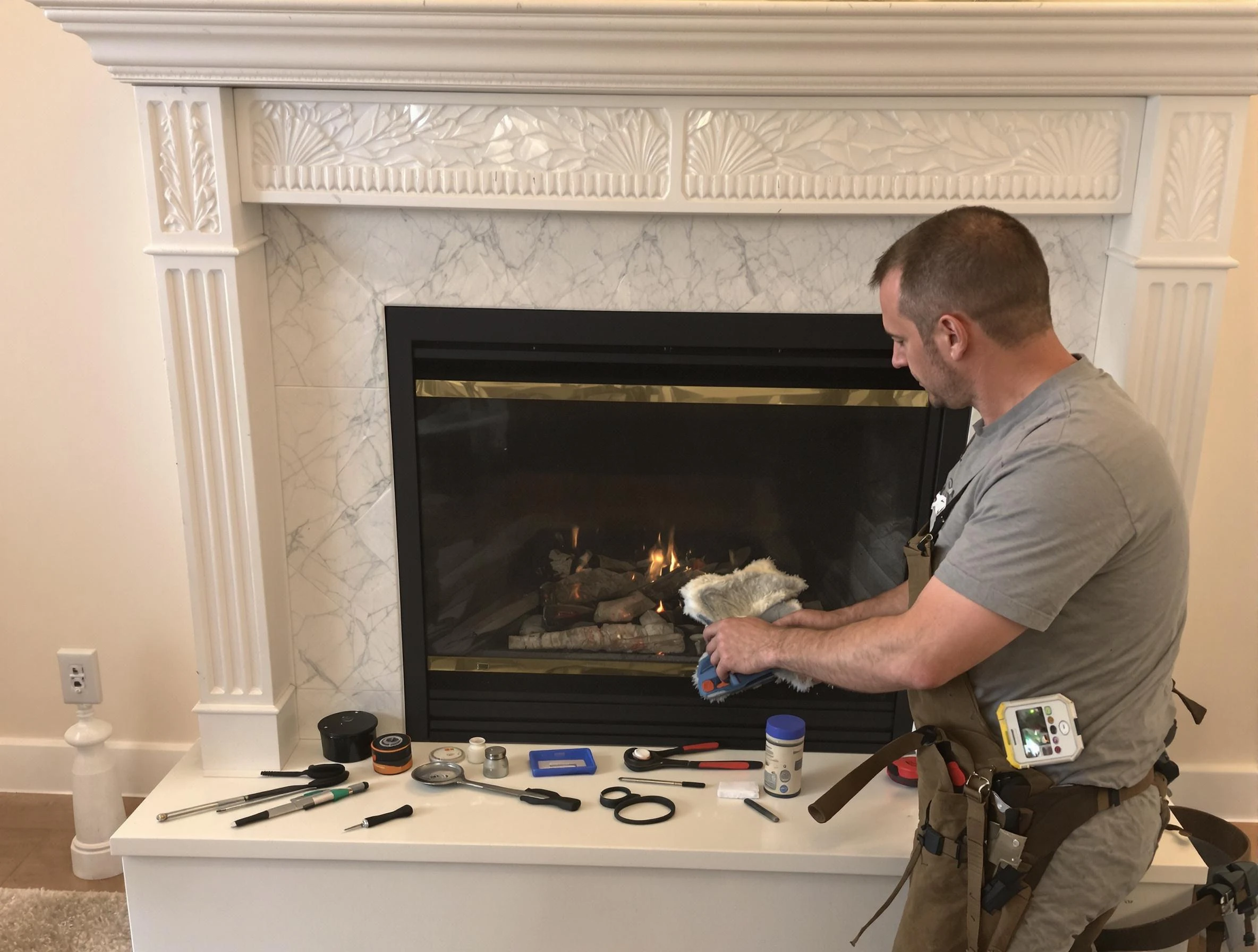 Lone Tree Chimney Sweep performing fireplace maintenance in Lone Tree, CO