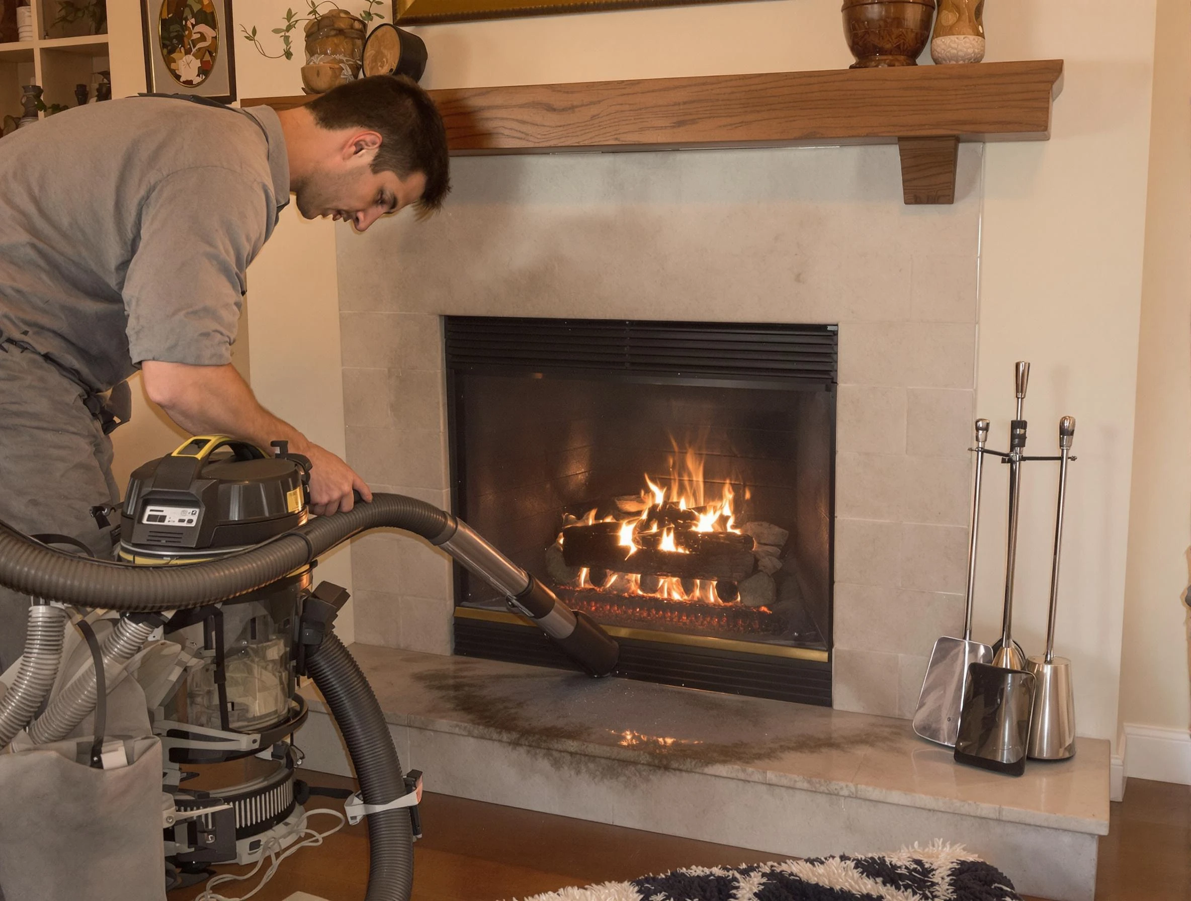 Routine fireplace upkeep by Lone Tree Chimney Sweep in Lone Tree, CO