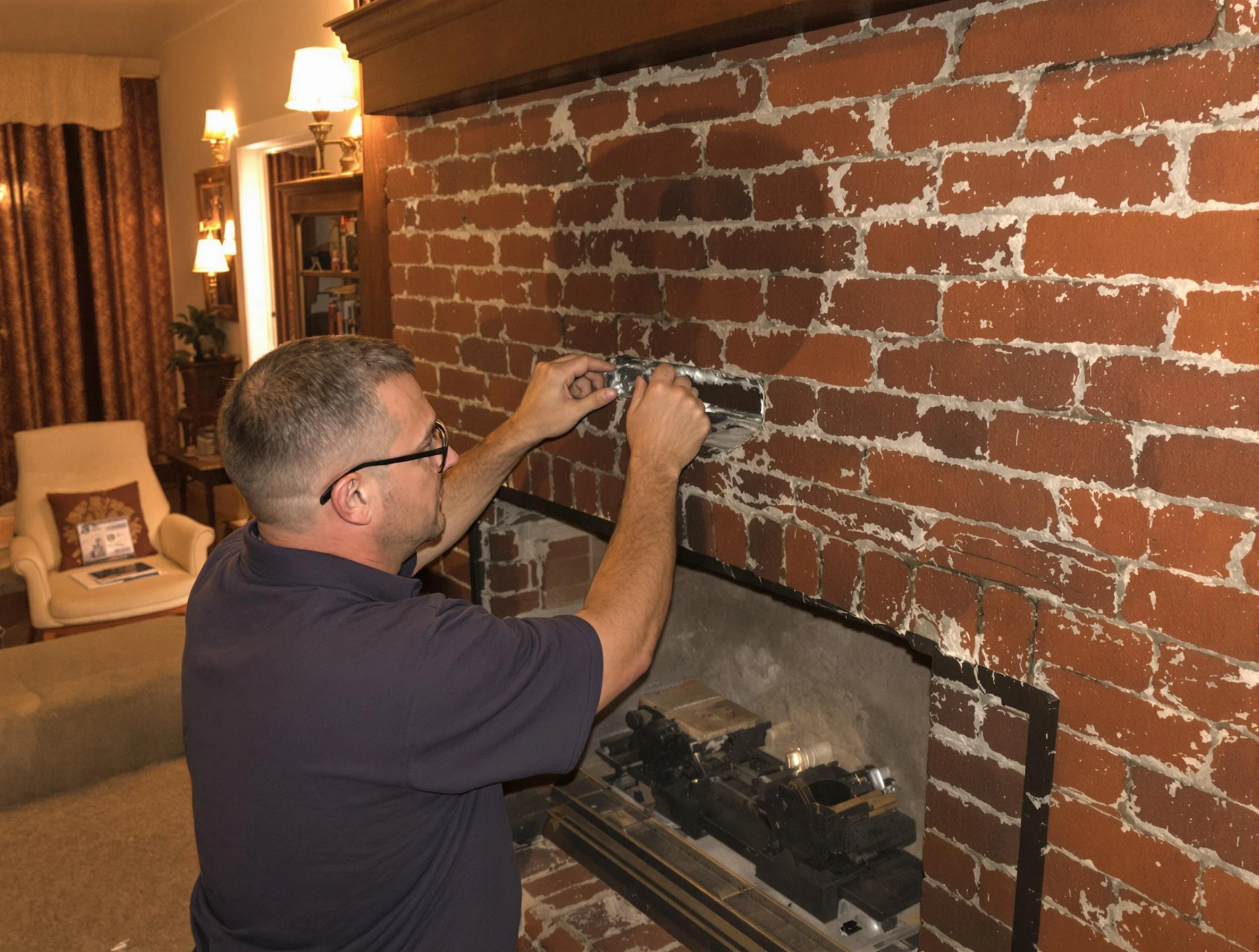 Lone Tree Chimney Sweep expert fixing a fireplace in Lone Tree, CO
